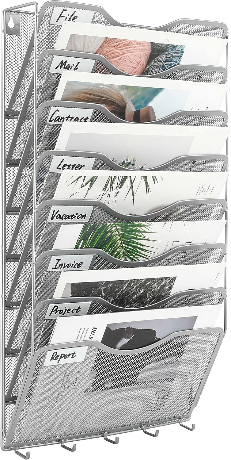 EasyPAG Wall File Holder 5 Pocket Mesh Hanging Wall Organizer Vertical Hanging File Folder Holder Magazine Rack with Nametag Label for Mail Paper Organization,Black 136 916N1dByB3S. AC SL1500 - northernschoolofshiatsu.co.uk