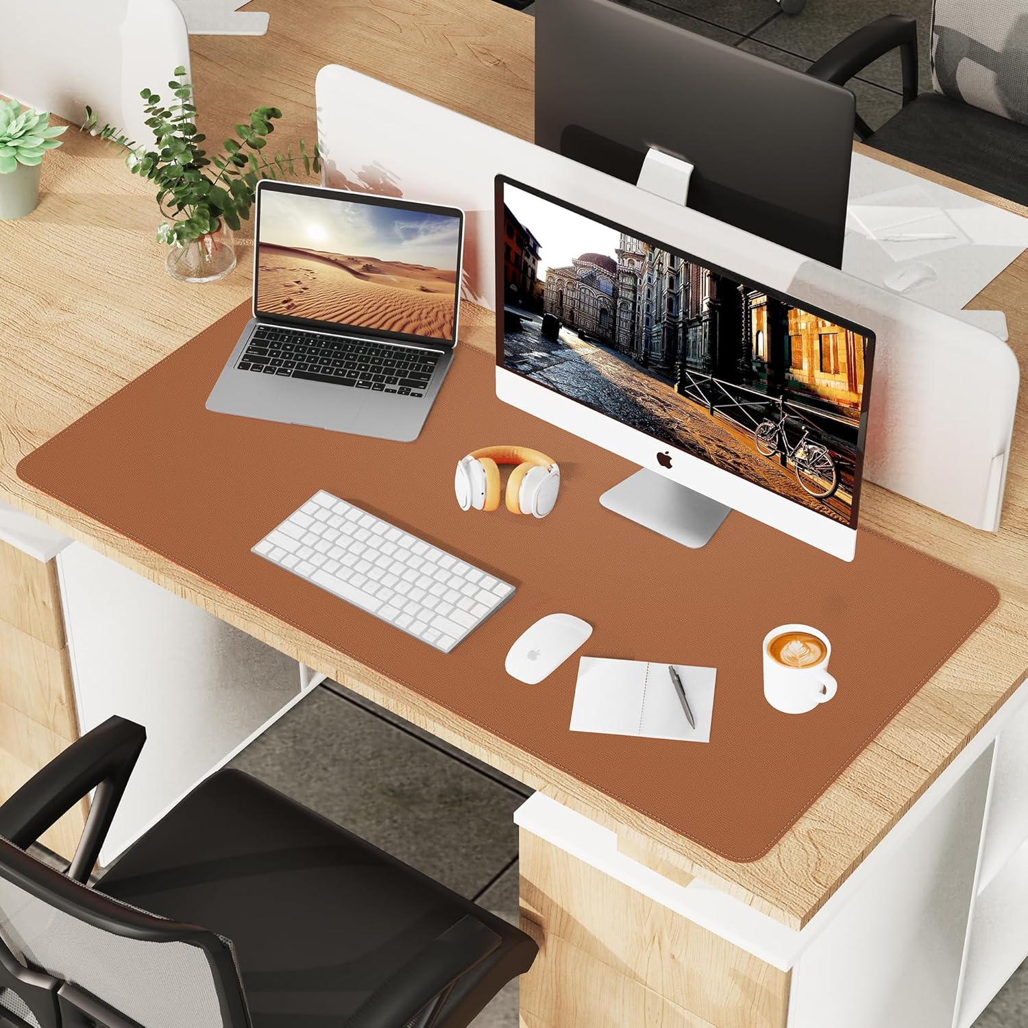 Large Desk Mat 47.2" x 17" Leather Desk Pad Protector with Natural Cork & PU Leather, Non-Slip Office Desk Mat, Large Mouse Pad, Waterproof Desk Blotter pad for Office&Home(Black) 104 - northernschoolofshiatsu.co.uk