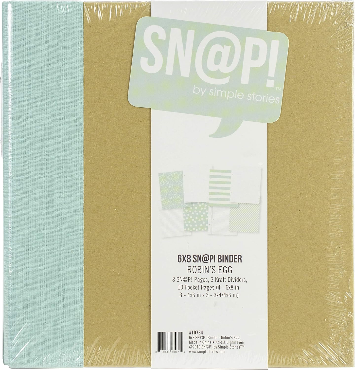 Simple Stories SNAP BINDER 6X8 ROBINS EGG, us:one size 1 919UE r+HvL. AC SL1500 - northernschoolofshiatsu.co.uk