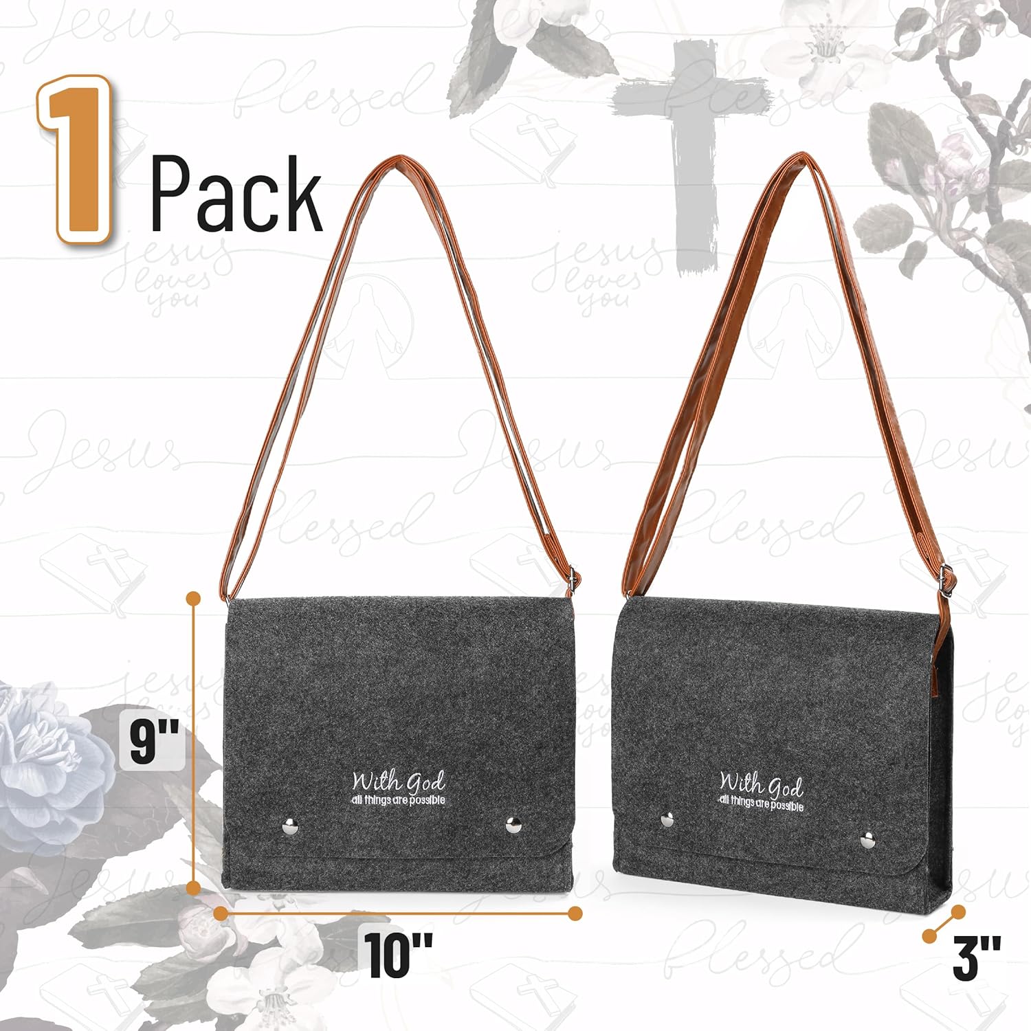 Mr. Pen Bible Case, Medium Size, Grey Felt Bible Bag with Leather Straps, Bible Carrier Case for Men 2 91BFmC25rJL. AC SL1500 - northernschoolofshiatsu.co.uk