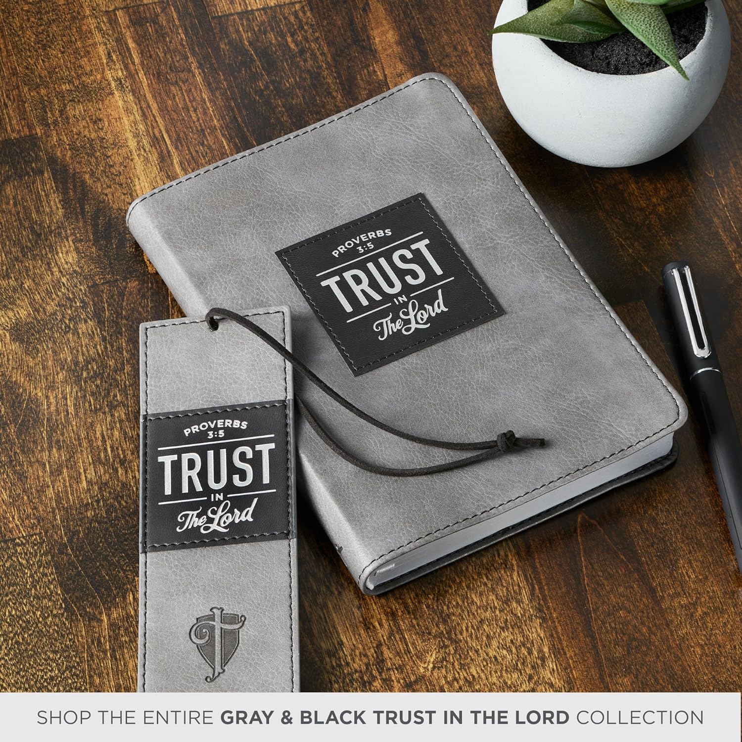 Christian Art Gifts Black Charcoal Gray Faux Leather Bookmark for Men: Trust in the Lord - Proverbs 3:5 Inspiring Bible Verse, Heat-debossed w/Silver Foil Accents Cross, Shield and Sturdy Leather Cord 7 91C1d+ZJ ZL. AC SL1500 - northernschoolofshiatsu.co.uk