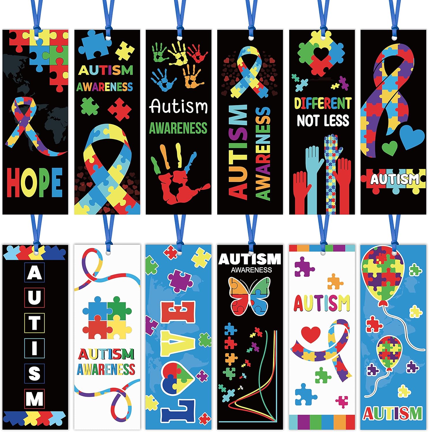 Haooryx World Autism Awareness Bookmarks - 123Pcs Colorful Puzzle Pieces Ribbon Autism Awareness Bookmark Gift for Kids Fundraiser Inspirational School Stationery Edcational Event Seminar Stationery 1 91D9tt0BhdL. AC SL1500 - northernschoolofshiatsu.co.uk