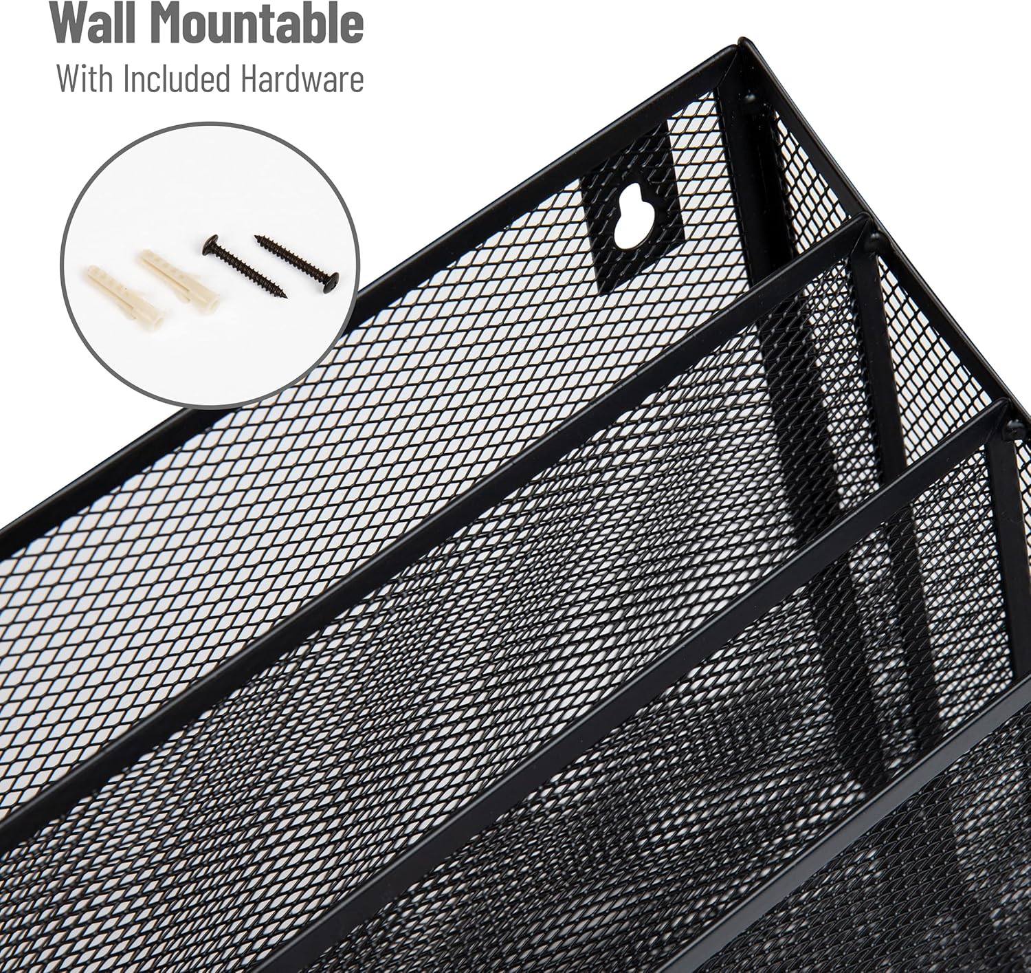 Mind Reader Vertical File Storage, Desktop Organizer, Wall Mount, Office, Metal Mesh, 12.5" L x 3.75" W x 11.5" H, Black 5 91Eq60IXOpL. AC SL1500 - northernschoolofshiatsu.co.uk