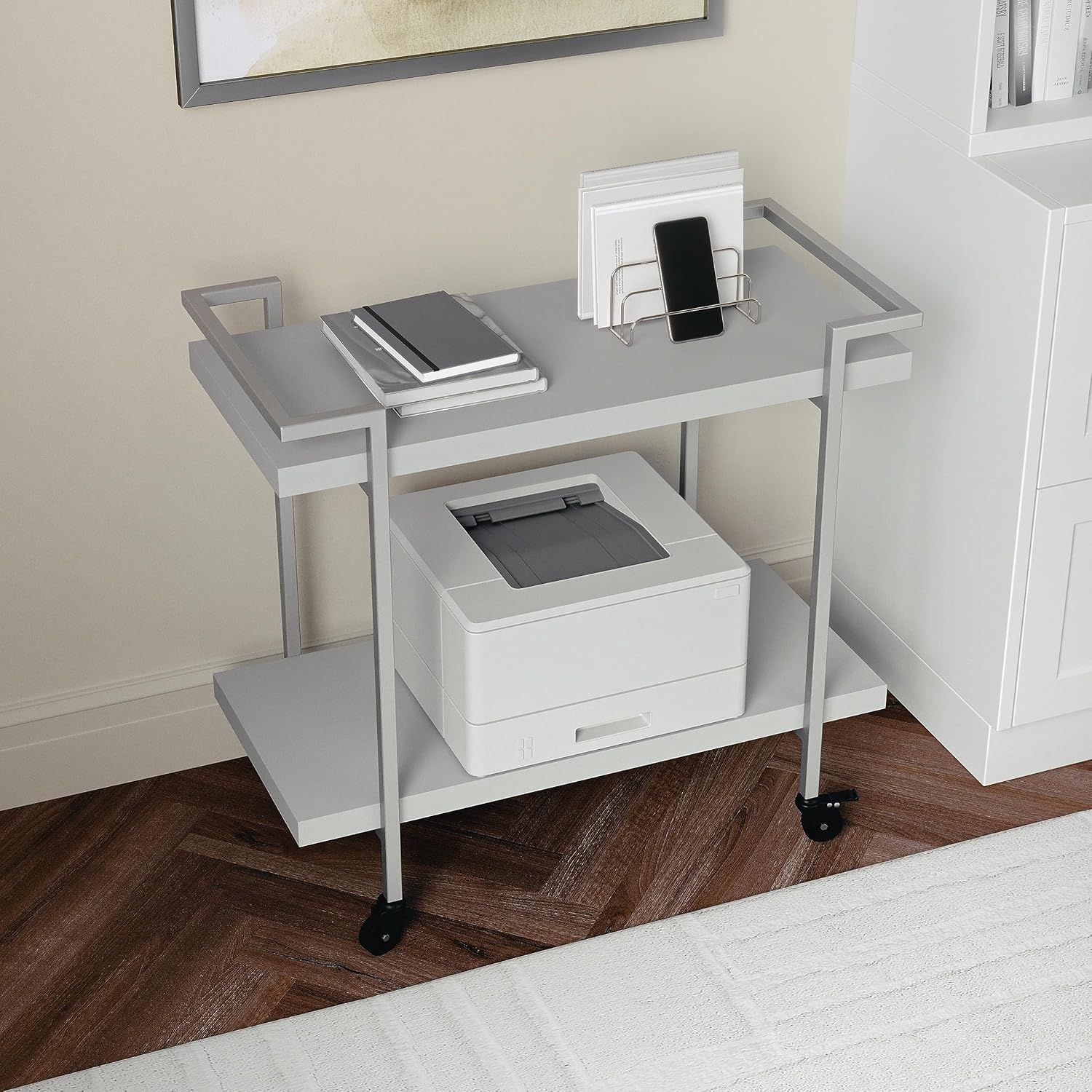 Martha Stewart Liam 2-Tier Mobile Office Storage and Printer Cart in White with Polished Brass Frame 8 91J65ukWjrL. AC SL1500 - northernschoolofshiatsu.co.uk
