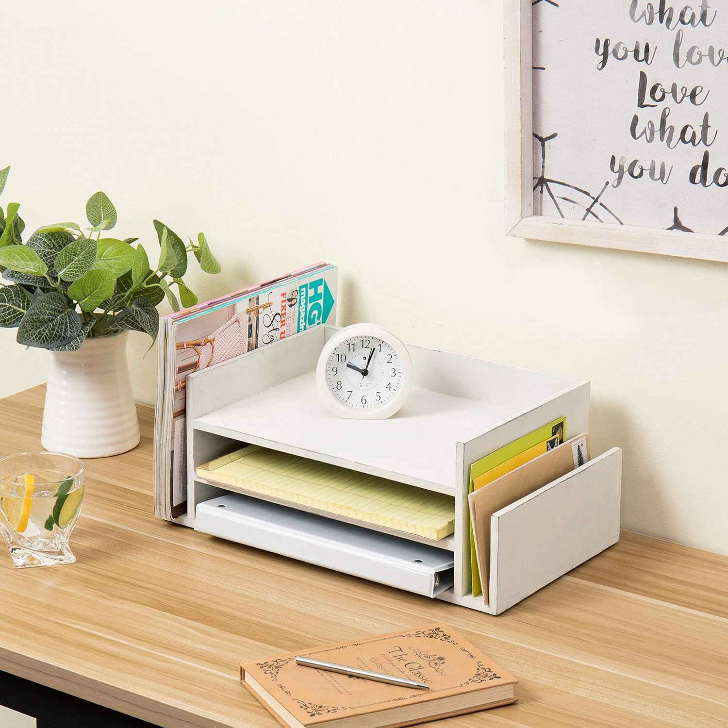 MyGift 3 Tier Wall Mounted Vintage White Wood Office Desktop File Rack, Document Tray Letter Paper Organizer & Mail Sorter 5 91K0Lhk4o L. AC SL1500 - northernschoolofshiatsu.co.uk