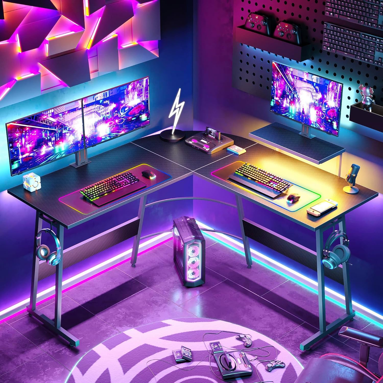 Large RGB Gaming Mouse Pad -15 Light Modes Touch Control Extended Soft Computer Keyboard Mat Non-Slip Rubber Base for Gamer Esports Pros 31.5X11.8 7 - northernschoolofshiatsu.co.uk