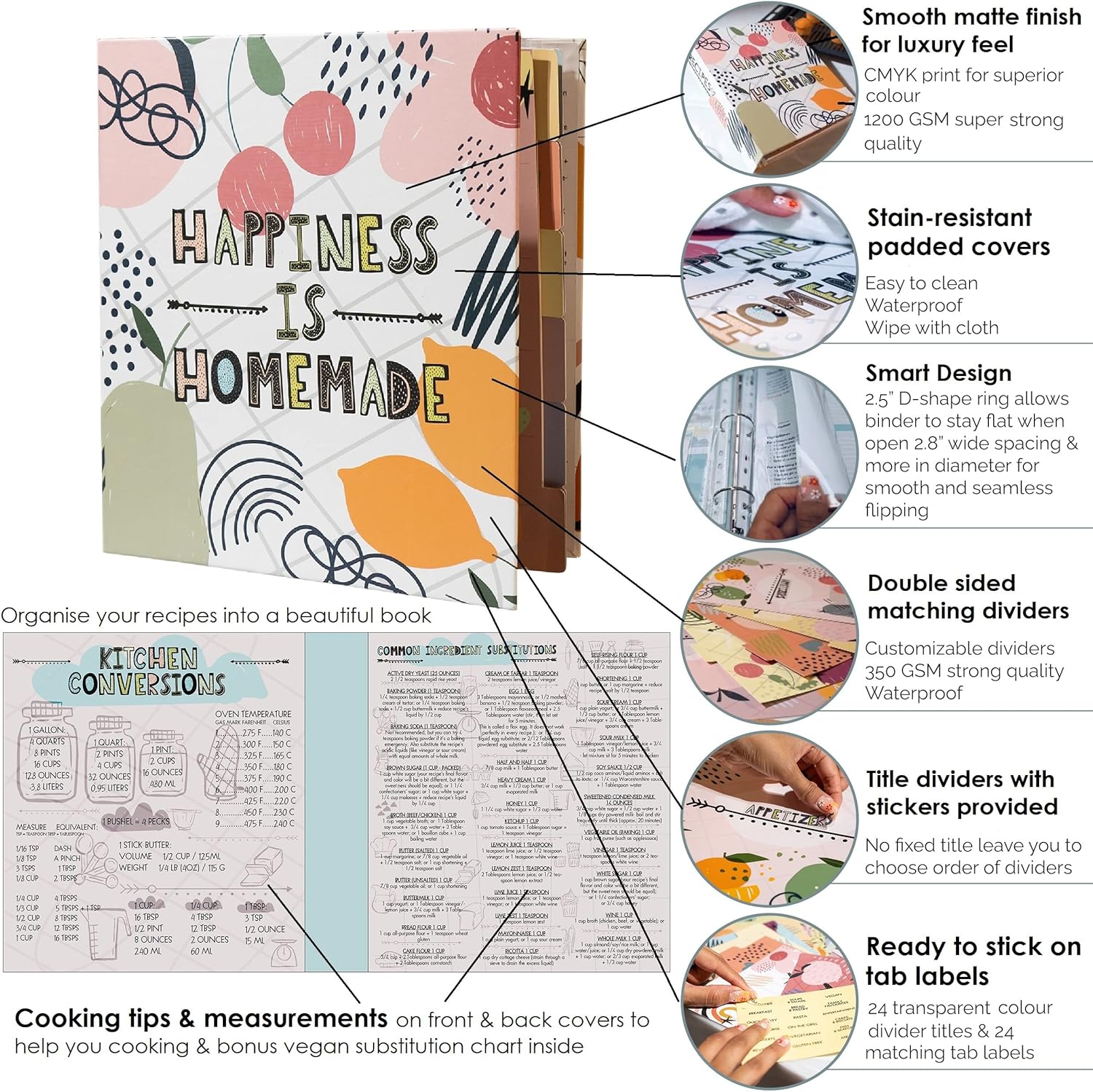 118 pc, 8.5"x11" 3-Ring Recipe Binder Organizer Kit to Write Your Own Recipes Binder Kit with Cards, Dividers, DIY Recipe Binder Cookbook, Protective Sleeves, Recipe Box, Cards & Labels 6 91WpSSBRkAL. AC SL1500 - northernschoolofshiatsu.co.uk