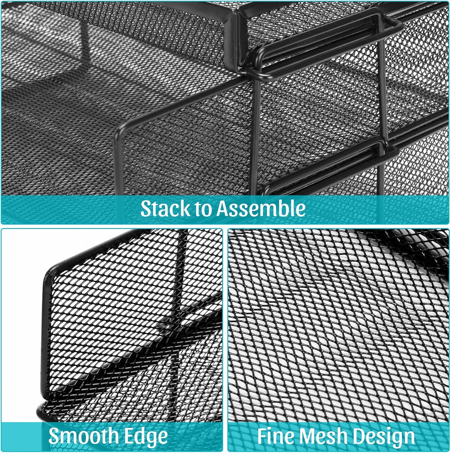 Paper Organizer for Desk, 2 Tiers Stackable Paper Tray Organizer for Desk, Standing Papers File, Black Mesh/Office File Collation 6 91Z7V2GsrJL. AC SL1500 - northernschoolofshiatsu.co.uk