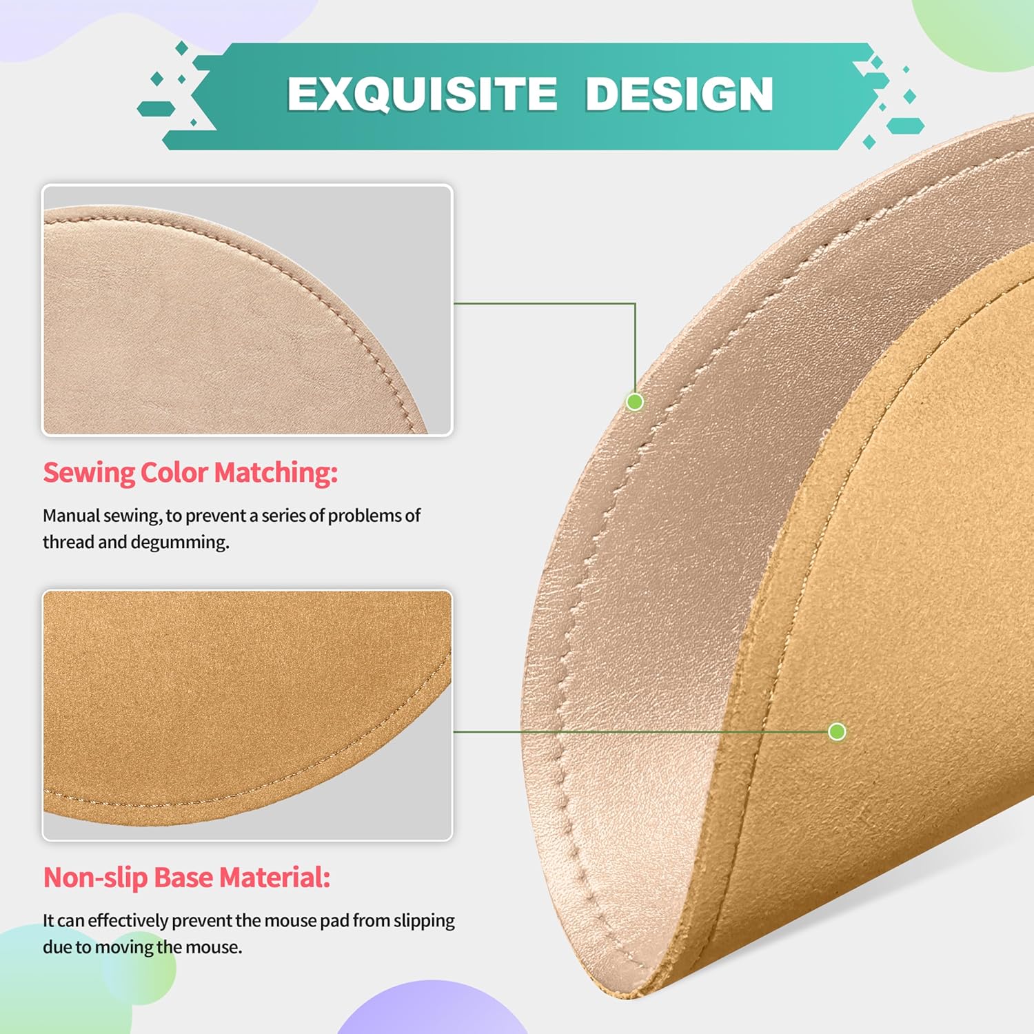 Mouse Pad, PU Mouse Pad,Leather Mouse Pad with Stitched Edge Micro-Fiber Base with Non-Slip Waterproof,Mouse Pad for Computers,Laptop, 8x11Inch (Caramel Brown) 261 91aLLG5u3qL. AC SL1500 - northernschoolofshiatsu.co.uk