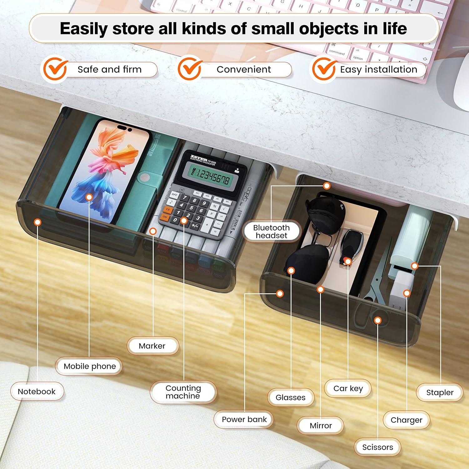 2 Pack Acrylic Self Adhesive Under Desk Drawer Slide Pull Out, Stick on Attachable Clear Black Plastic Storage Organizer, Hanging Mounted Attachment for Office, Kitchen, Cabinet, Table, Counter 2 91al0ie7NkL. AC SL1500 - northernschoolofshiatsu.co.uk