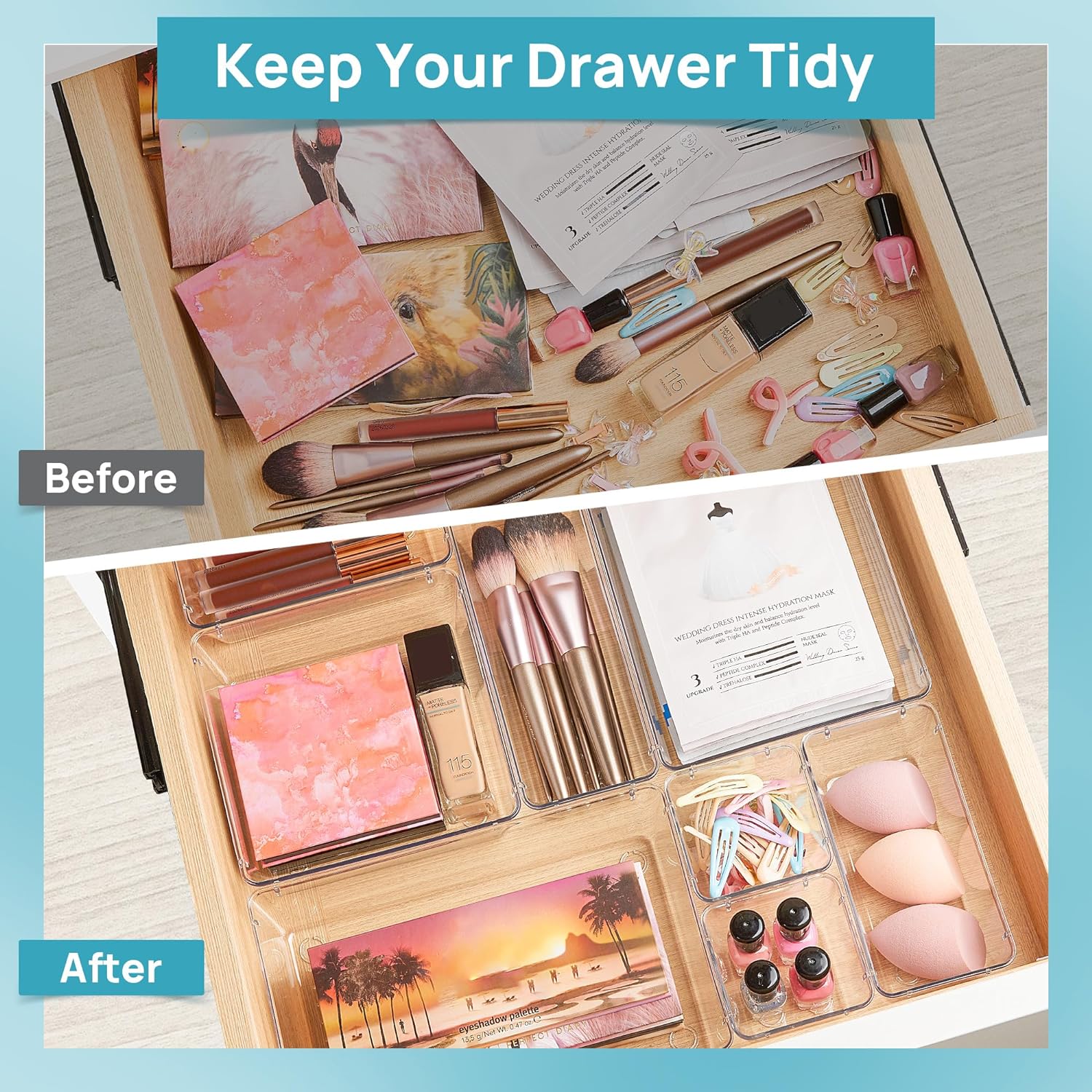 Vtopmart 72 PCS Clear Plastic Drawer Organizers Set, 4-Size Versatile Bathroom and Vanity Organizer Trays, Non-Slip Storage Containers for Makeup, Jewelries, Bedroom,Kitchen Utensils and Office 2 91bEav4ujbL. AC SL1500 - northernschoolofshiatsu.co.uk