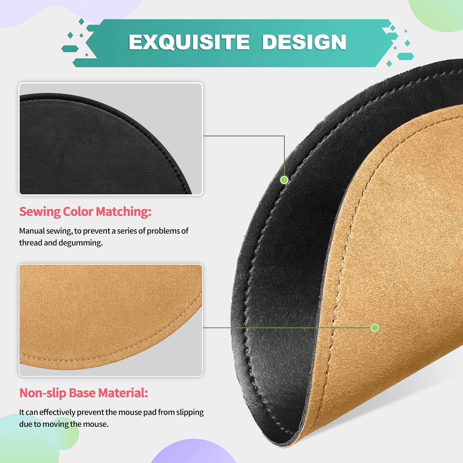 Mouse Pad, PU Mouse Pad,Leather Mouse Pad with Stitched Edge Micro-Fiber Base with Non-Slip Waterproof,Mouse Pad for Computers,Laptop, 8x11Inch (Caramel Brown) 295 91d67jqcOIL. AC SL1500 - northernschoolofshiatsu.co.uk