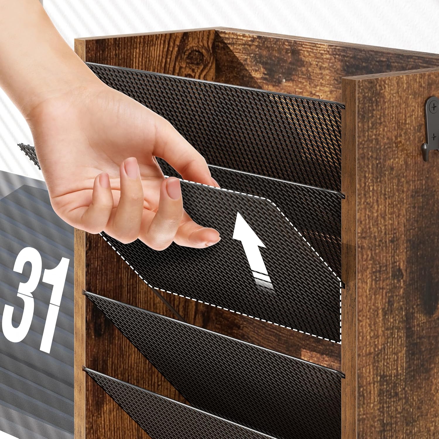 Hanging Wall File Organizer, 6 Tier Wood Wall File Holder with 2 Hooks, Mail Organizer Wall Mounted with Bottom Flat Tray, Vertical Paper Desk Storage for Office, Home, Rustic Brown 6 91hXqVmJUqL. AC SL1500 - northernschoolofshiatsu.co.uk