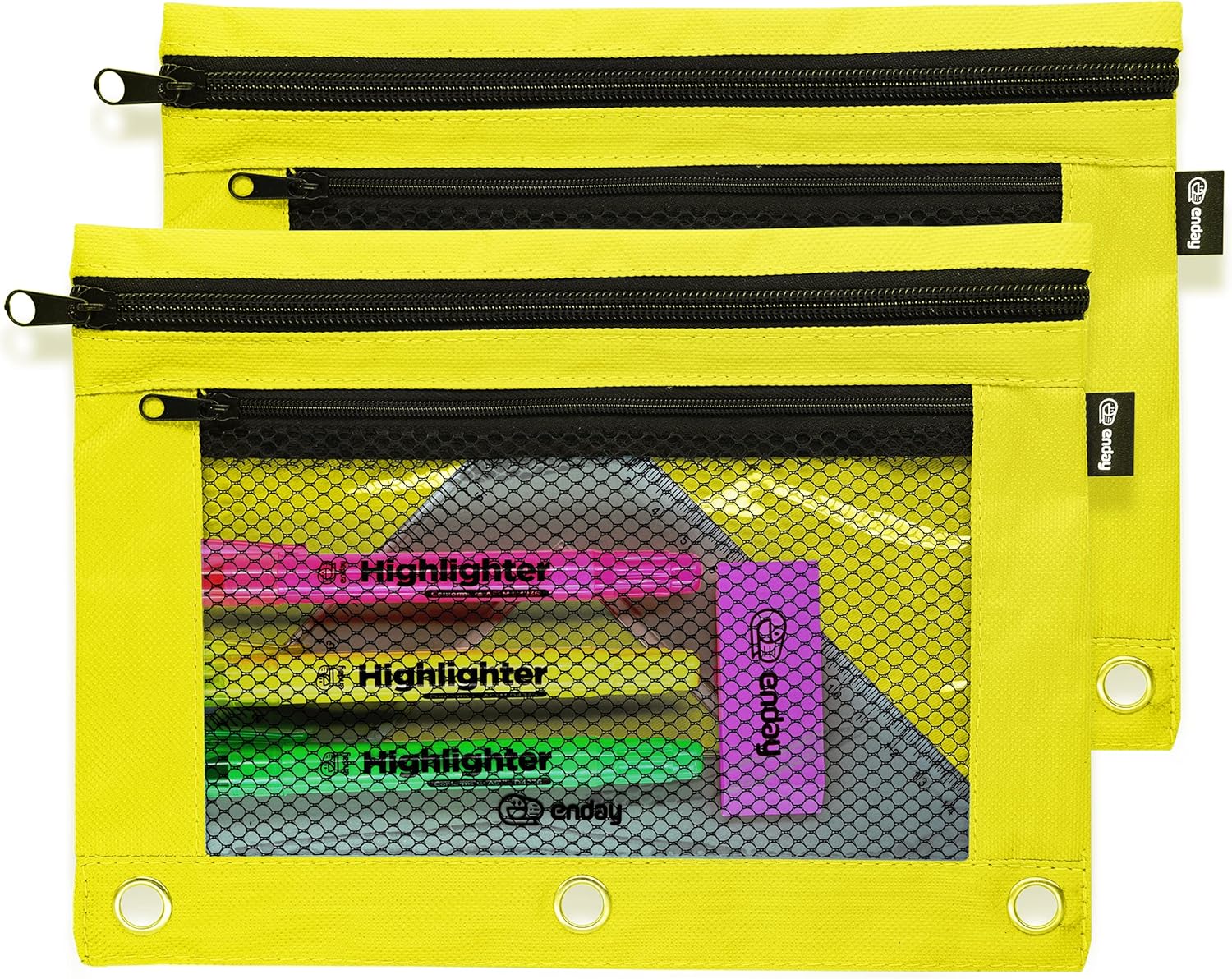 Enday Large Pencil Pouch for 3 Ring Binder Black, Mesh Zipper Pencil Case, Pen Bag/Pen Case, Small Cosmetic bag, Storage Container, Also Available in Pink, Purple, Green, Blue, Red, Grey, 1 Pc 46 - northernschoolofshiatsu.co.uk
