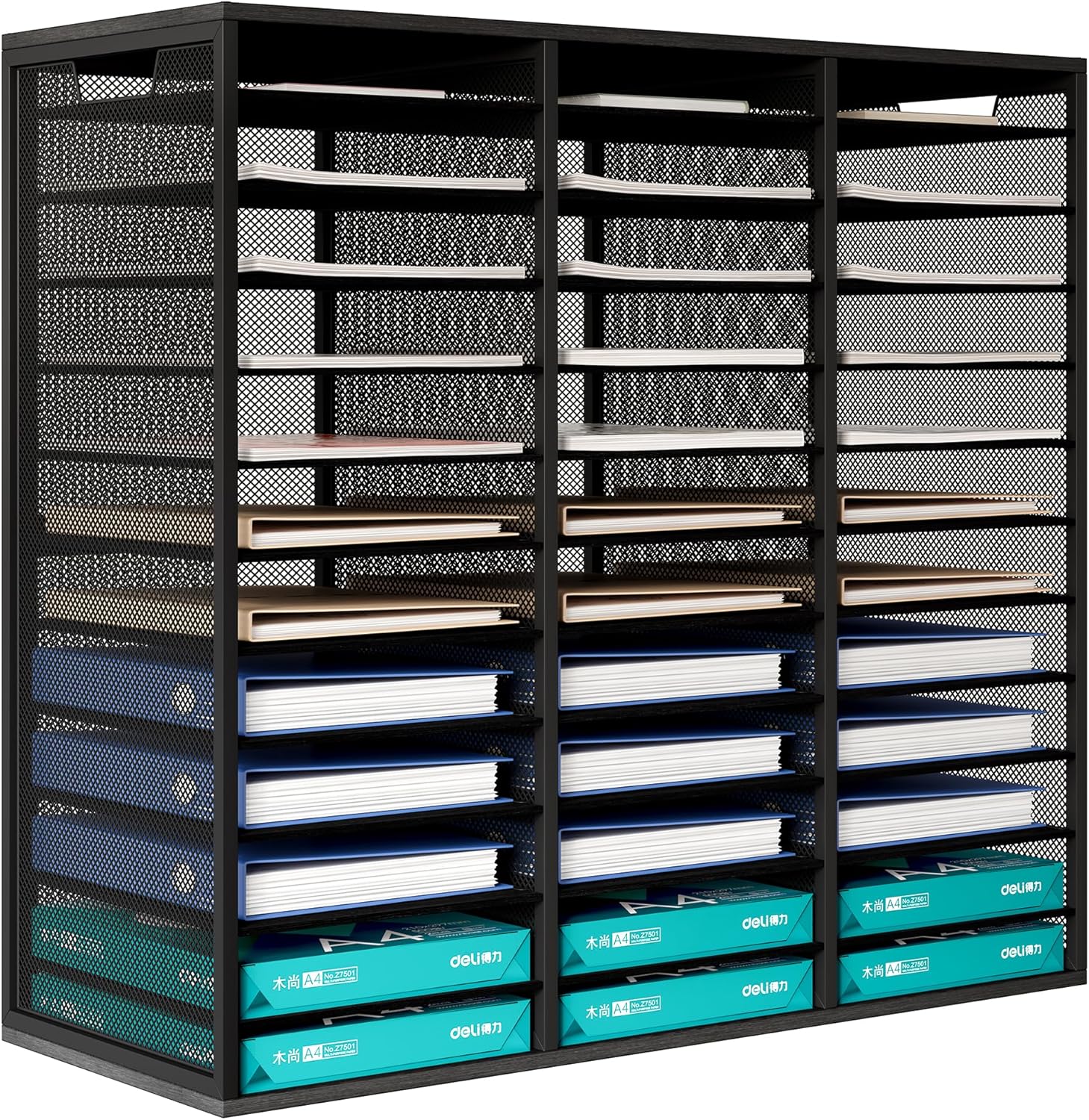Letter Size Paper Organizer, Metal Literature Organizer, Sturdy Mail Storage Organizer, Desktop Organizer for Storage, Magazine Organizer Keep Desktop Clean, 12 Compartments, Black 7 91tQI5KiBNL. AC SL1500 - northernschoolofshiatsu.co.uk