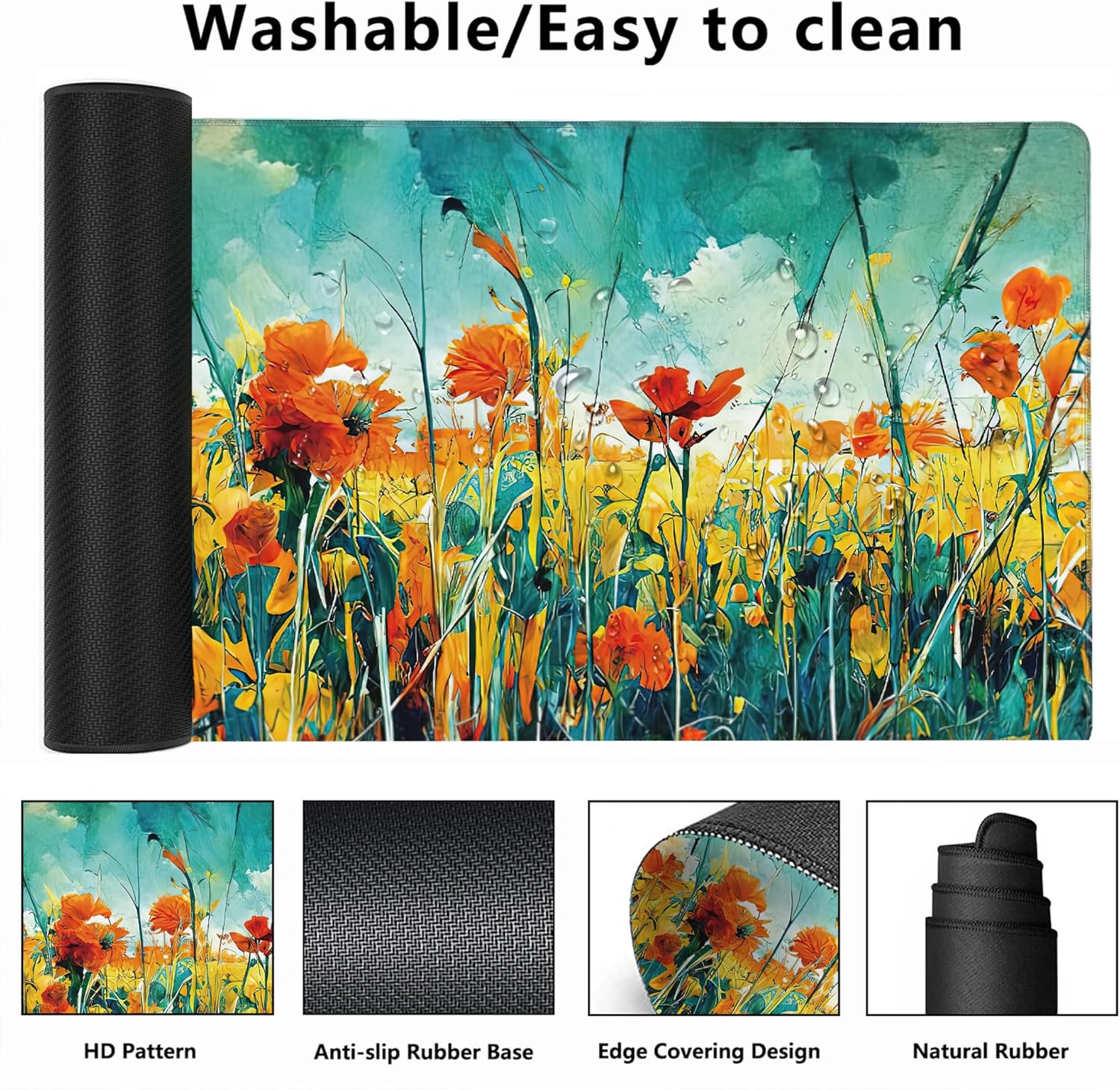 MIOAOSRT Desk Mat,Painting of Colorful Flowers Large Gaming Mouse Pad with Stitched Edges,Non-Slip Computer Mouse Pad for Desk,Extended XXL Keyboard and Mouse Pad 35.4x15.75 in 2 91tiKOzcyFL. AC SL1500 - northernschoolofshiatsu.co.uk