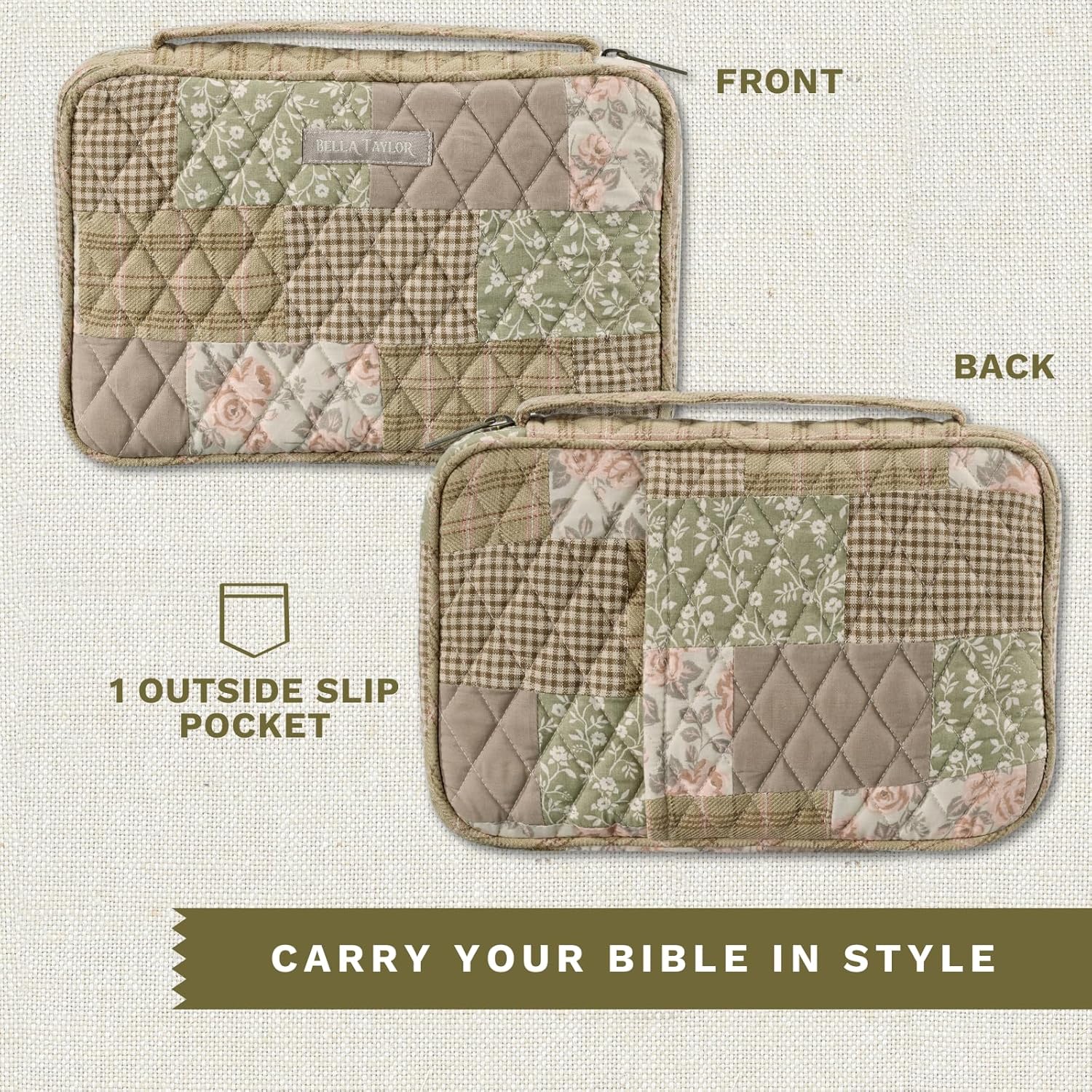 Bella Taylor Small Bible Cover for Women - Quilted Cotton Bible Case for 6 x 9 inch Books - Cameo Rose 65 91uDONbARQL. AC SL1500 - northernschoolofshiatsu.co.uk