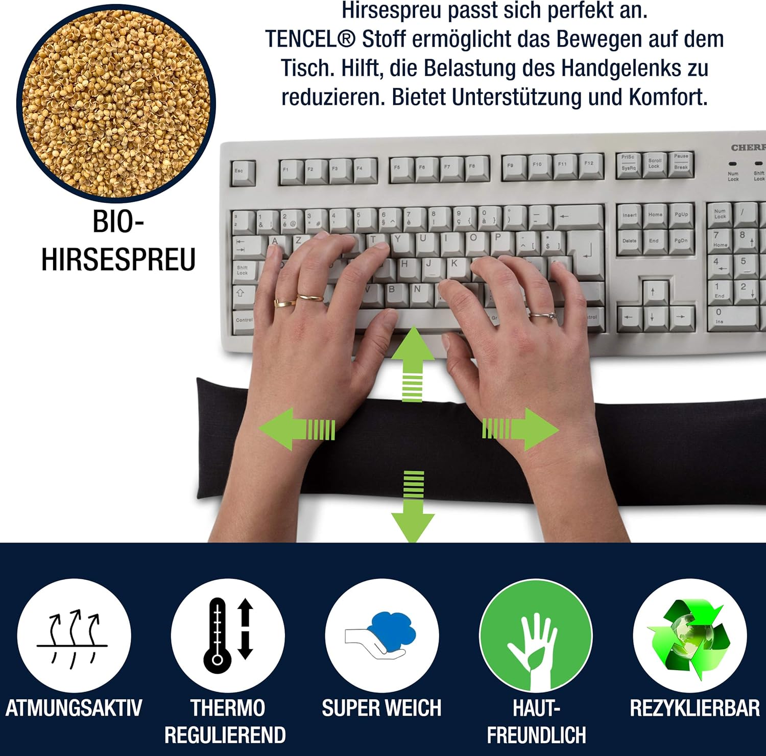 Wrist Rest for Keyboard - Ergonomic Palm Rest Made of Millet Chaff, Anti- tendonitis for Laptop & Computer, Easy Typing, Cushion Support (Black) 6 91vILdSSQwL. AC SL1500 - northernschoolofshiatsu.co.uk