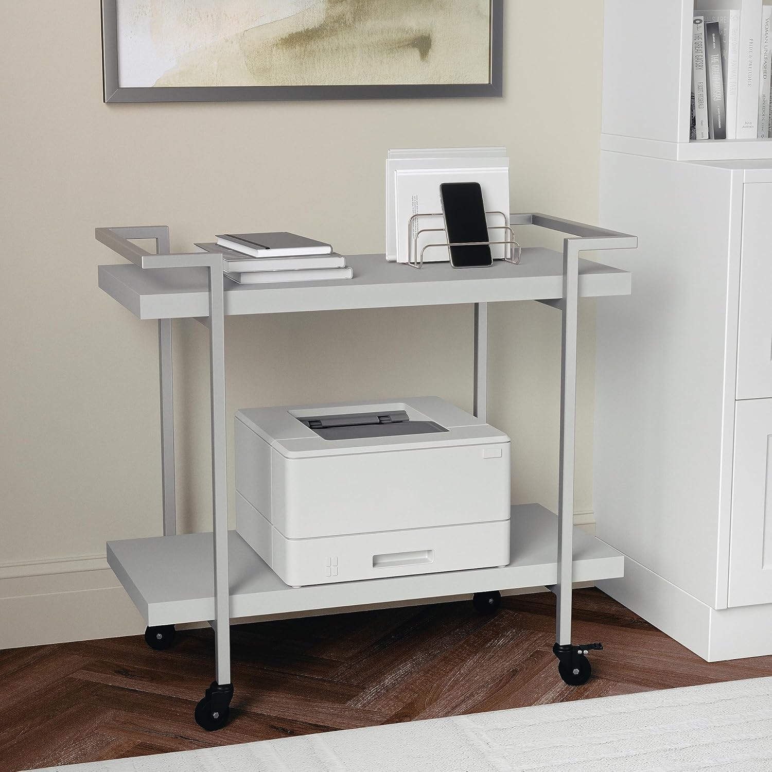 Martha Stewart Liam 2-Tier Mobile Office Storage and Printer Cart in White with Polished Brass Frame 10 91yebkWt2VL. AC SL1500 - northernschoolofshiatsu.co.uk