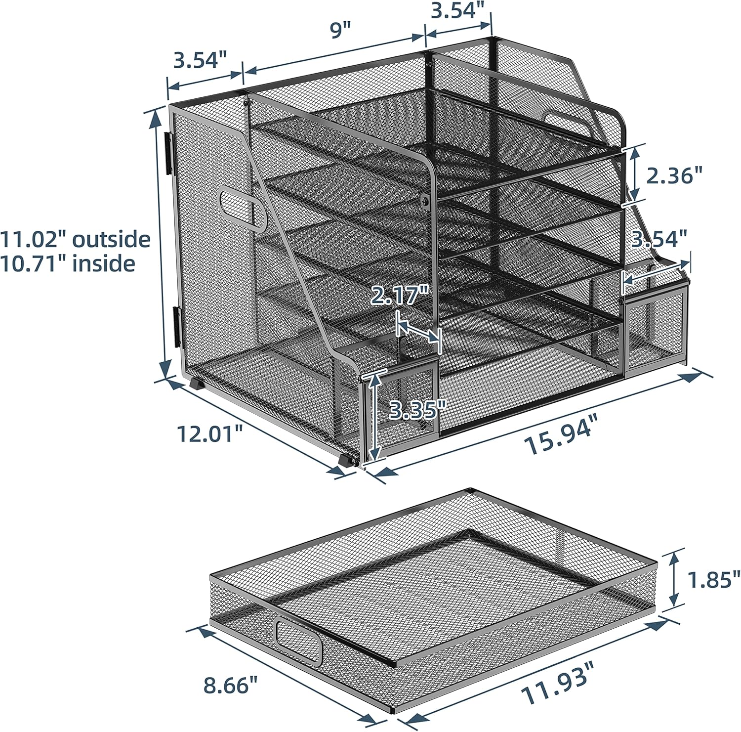 SUPEASY Mesh Desk Organizer with File Holder, 5-Tier Paper Letter Tray Organizer with Magazine Holder, Desktop Organizer and Storage with Drawer for Office Supplies Home or School, Black 6 A1tt+z143fL. AC SL1500 - northernschoolofshiatsu.co.uk