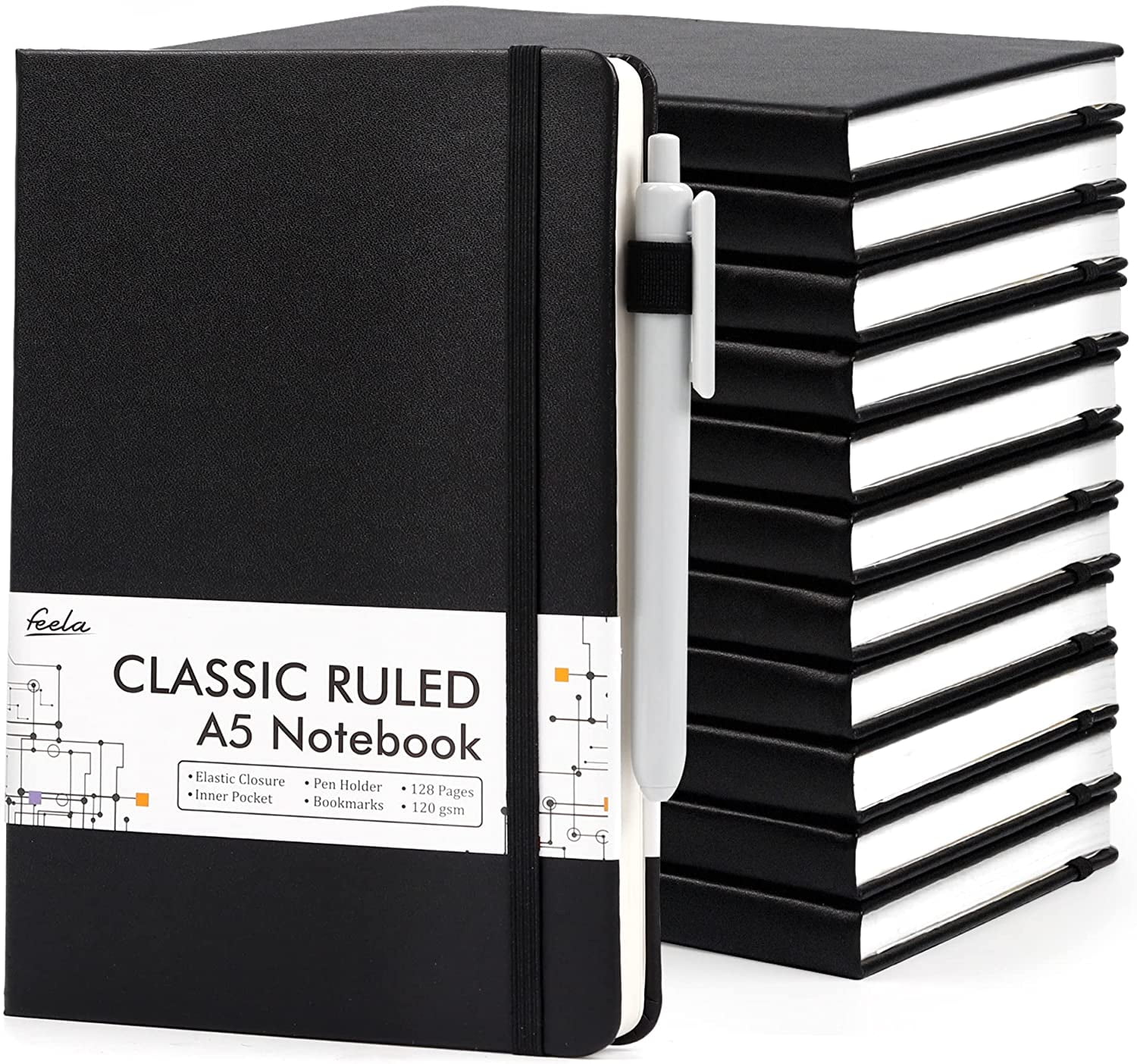 12 Pack Notebooks Journals Bulk with 12 Black Pens, Feela A5 Hardcover Notebook Classic Ruled Journal Set with Pen Holder, 120 GSM, 5.1"x8.3", Black 1 12 Pack Notebooks Journals Bulk with 12 Black Pens Feela A5 Hardcover Notebook Classic Ruled Journal Set with Pen Holder 120 GSM 5 1 x8 3 Black 3d298113 bcb0 4986 ae8e 83de246e3cec.98c8413d899e09ed7723ab20bfe659fa - northernschoolofshiatsu.co.uk