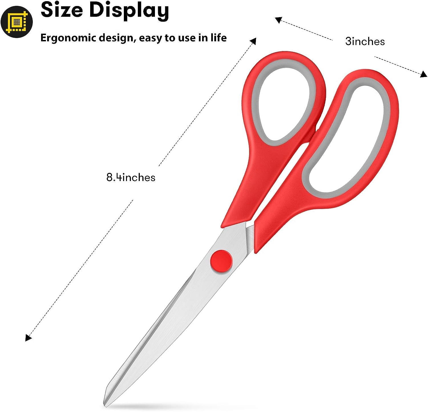 8-Inch Scissors Bulk Pack of 3, Ultra Sharp Blade Shears, Comfort-Grip Handles, Sturdy Sharp Scissors for Office Home School Sewing Fabric Craft Supplies, Right/Left Handed 4 e9de64b9 e147 47d5 814a c8fc47fe5e22.36827fcbc1ce697f614c695e0ff6c464 - northernschoolofshiatsu.co.uk